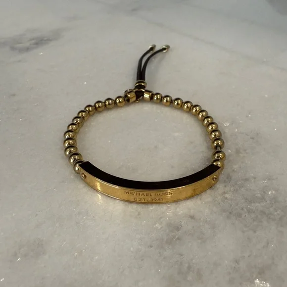 Michael Kors Gold and Brown Beaded Bracelet - Picture 1 of 2